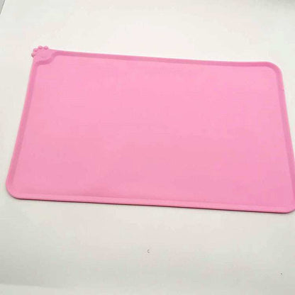 Pink silicone Pet Feeding Mat for preventing spills and keeping floors clean during mealtime