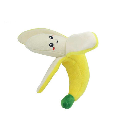 Cute banana-shaped Pet Plush Sound Toy with plush texture for playful pets