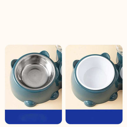 Pet Water Bottle and Bowl with Stainless Steel and Ceramic Bowls for Convenient Pet Hydration
