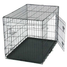 Black Dog Cage Wefulfil collapsible metal wire crate with removable plastic tray and side door