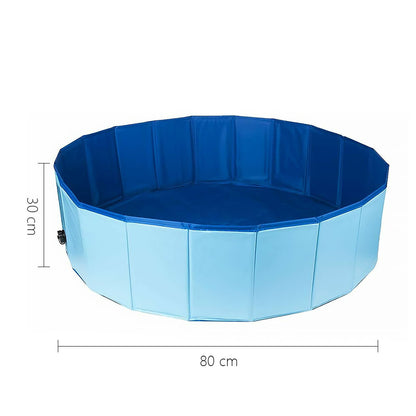 Pet Outdoor Swimming Pool collapsible blue dog pool 80 cm diameter 30 cm high portable foldable panels