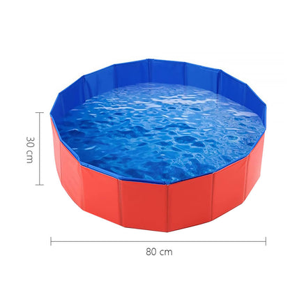 Purrfect Pet Haven foldable red and blue Pet Outdoor Swimming Pool 80 cm diameter 30 cm deep