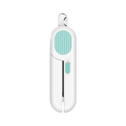 Wefulfil LED pet nail clippers white and mint compact safety design with built in light for precise trimming