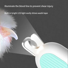 Wefulfil LED pet nail clippers with built in LED light illuminating pet nail to show blood line