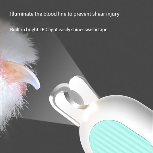 Wefulfil LED pet nail clippers with built in LED light illuminating pet nail to show blood line