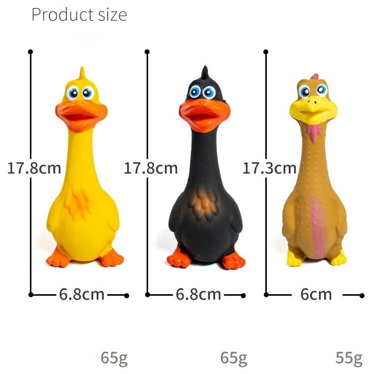 Wefulfil screaming chicken dog toys set of three rubber squeaky chew toys in yellow black and brown