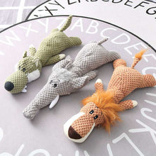 Wefulfil Plush Cartoon Animal Dog chew toys set of three textured plush animals crocodile elephant and lion for dogs