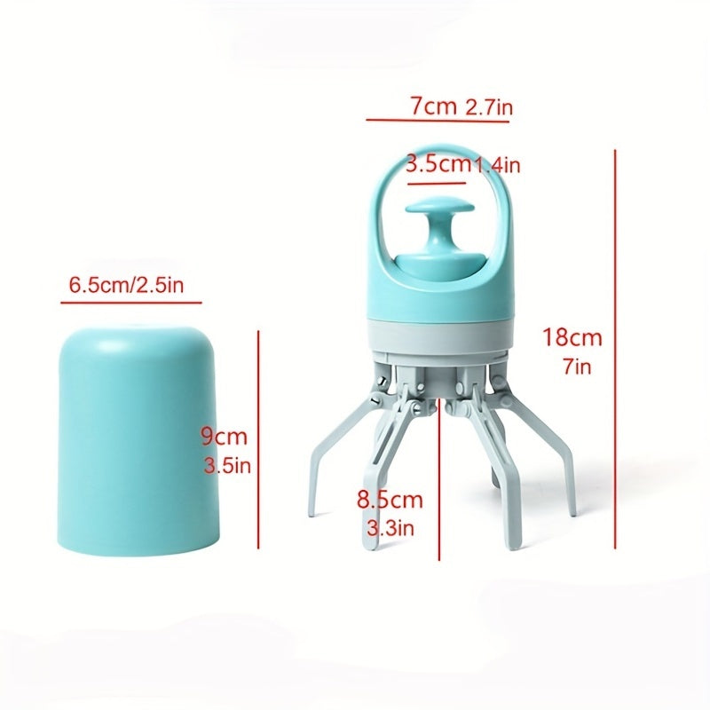 Wefulfil Portable Dog Poop Scooper in blue with foldable legs and compact design for easy pet waste cleanup