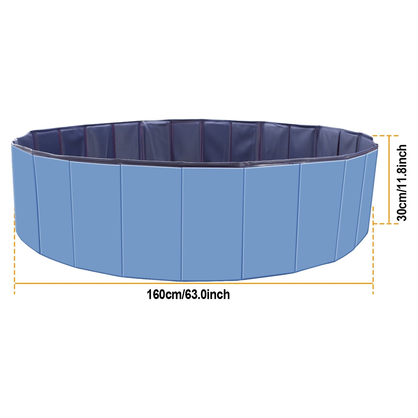 Wefulfil Portable Foldable Dog Pool in blue with 63 inch diameter and 12 inch height for pets