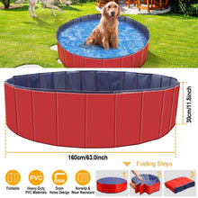 Wefulfil Portable Foldable Dog Pool in red with heavy-duty PVC and non-slip waterproof design
