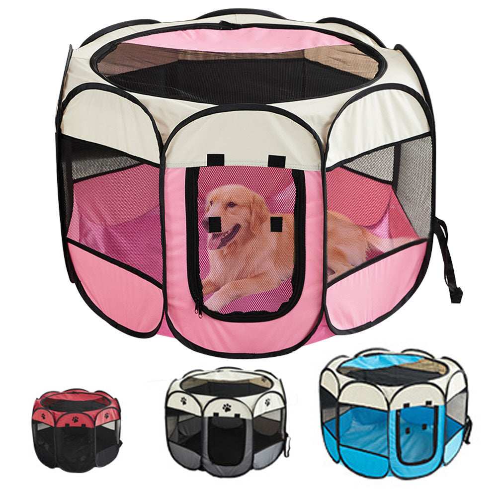 Portable Pet Playpen in multiple colors with mesh windows and convenient entrance for pets