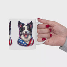 Border Collie Patriotic Dog Ceramic Mug - 11oz & 15oz