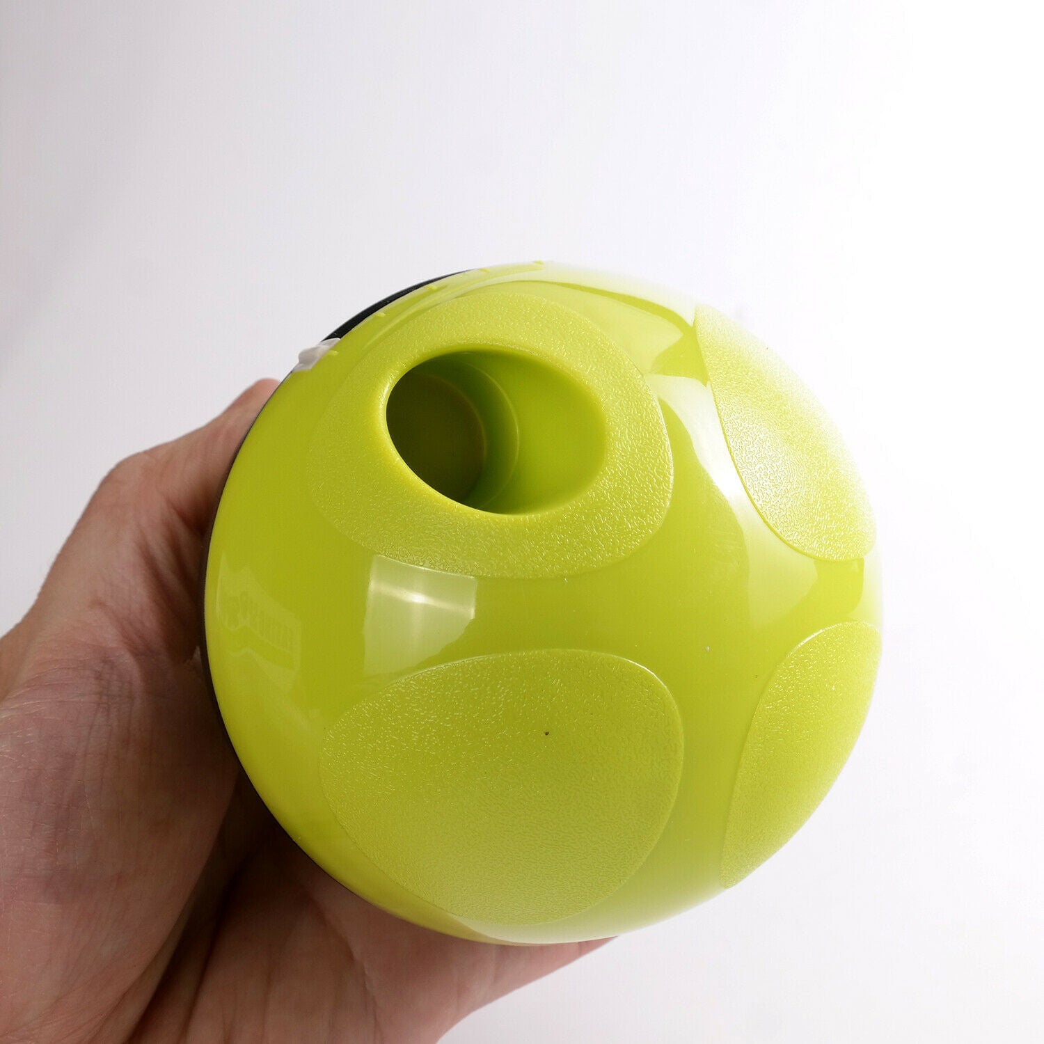 Wefulfil green Puppy Feeder Dispenser Bowl held in hand for small pets feeding