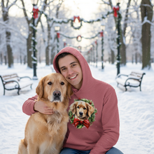Red Golden Retriever Wreath Hoodie