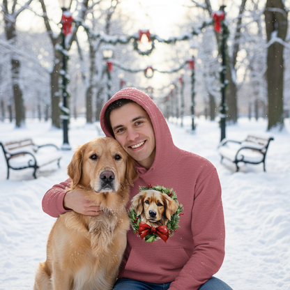 Red Golden Retriever Wreath Hoodie