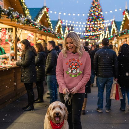 Red Santa Paws Deuces Hoodie Christmas Lifestyle - Corrected