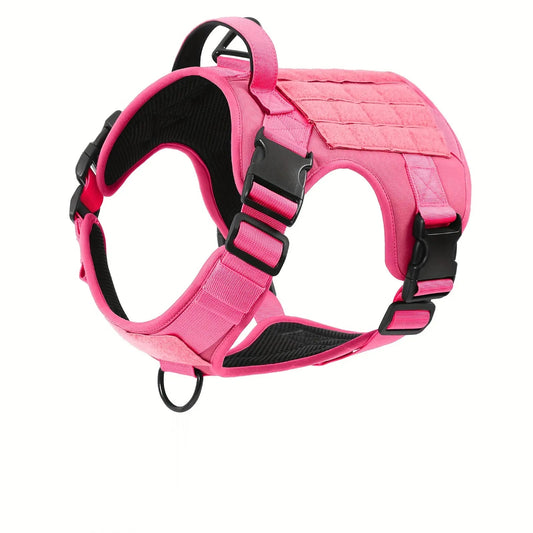 Wefulfil Reflective Service Dog Vest in pink with adjustable straps and sturdy handle for safety