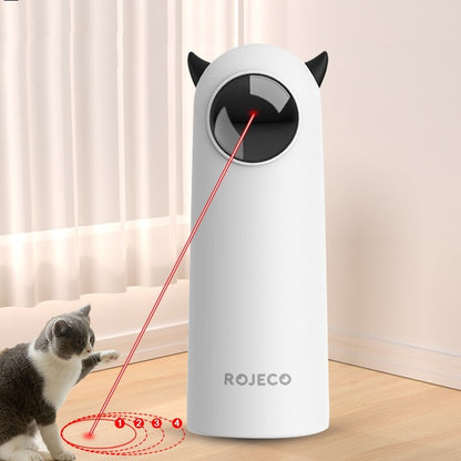 Purrfect Pet Haven Laser Cat Toy automatic white device with cat ear design projecting red laser dot for playful cats