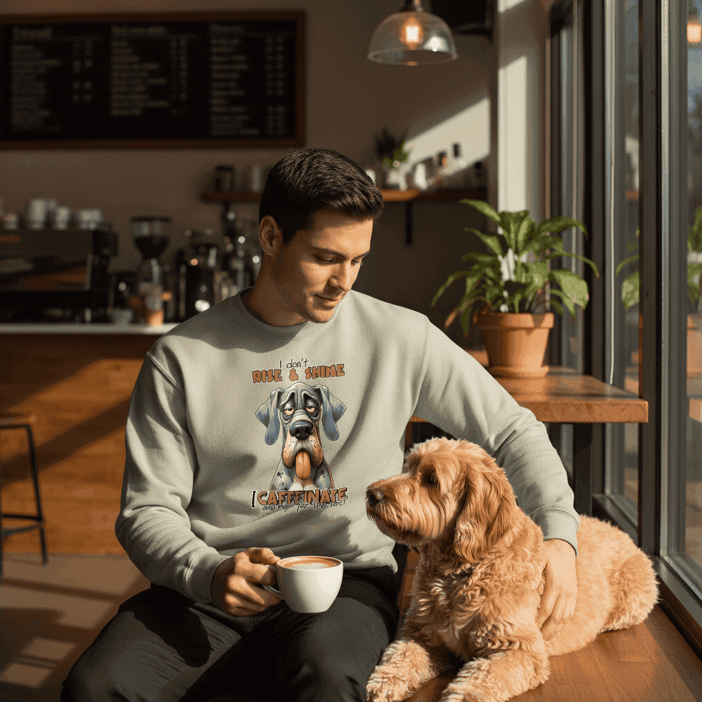 Rise n Shine Crewneck - Cozy Morning Sweatshirt - Purrfect Pet Haven