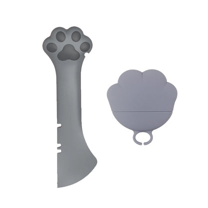 Wefulfil Scoop Spoon Jar Opener set in gray with paw-shaped design for pet supplies