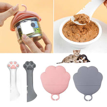 Wefulfil Scoop Spoon Jar Opener in pink and gray with paw design for easy pet food opening and serving