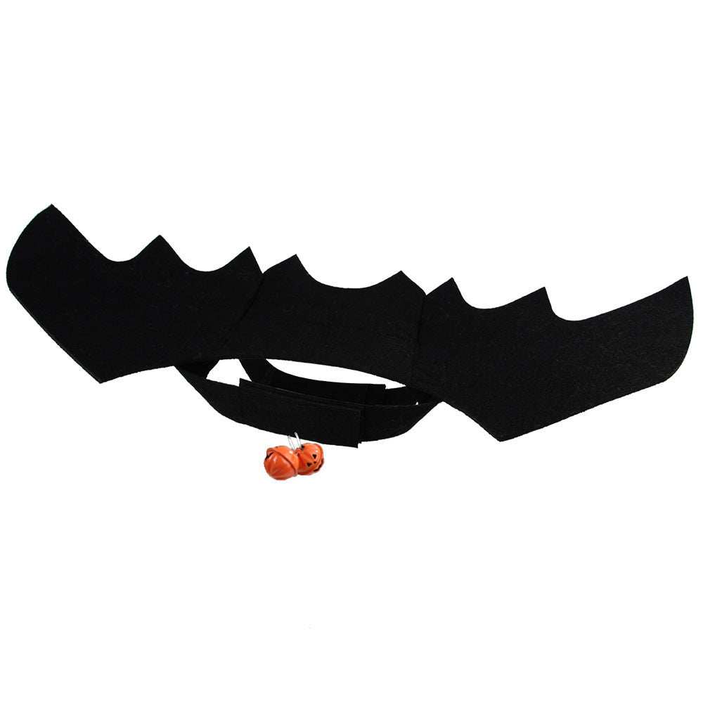Halloween Bat Wings for Pets black costume wings with adjustable strap and small pumpkin bells