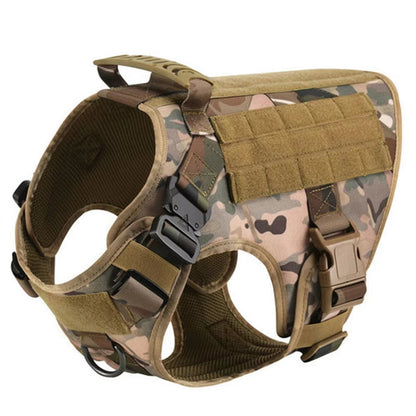Wefulfil Tactical Service Dog Vest Harness in camouflage with adjustable straps and durable handle