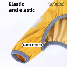 Wefulfil yellow dog raincoat showing elastic binding detail waterproof dog raincoat with hood