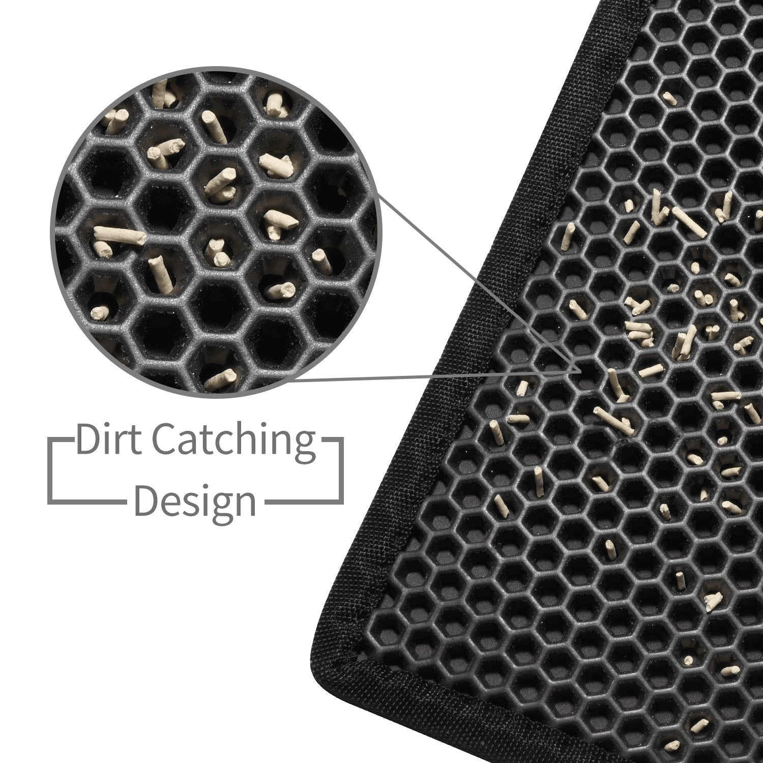Wefulfil Trapping Kitty Litter Mat with dirt catching honeycomb design for pet litter cleanup