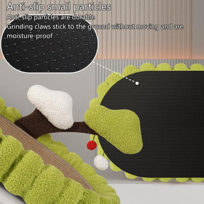 Wefulfil Tree Scratching Post with anti-slip small particles and plush green and brown design