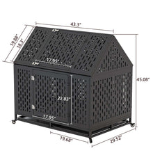 Wefulfil heavy duty dog crate metal outdoor kennel with locking door wheels and ventilation panels
