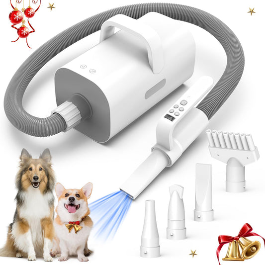 Wefulfil pet grooming vacuum cleaner with multiple attachments and flexible hose for easy pet hair removal