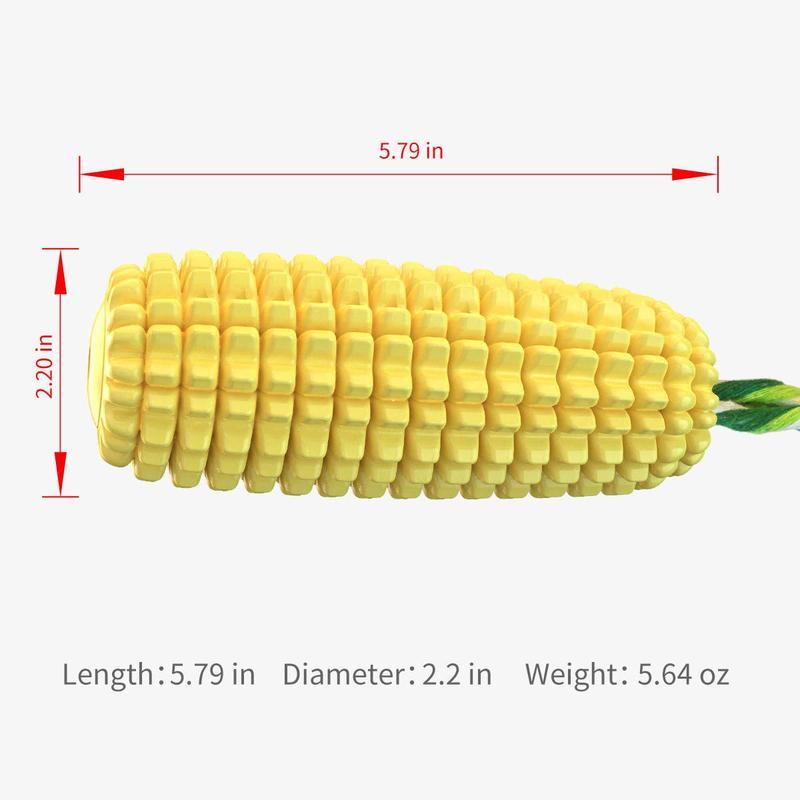 Wefulfil Corn-Shaped Dog Chew Toy measuring 5.79 inches long and 2.2 inches in diameter