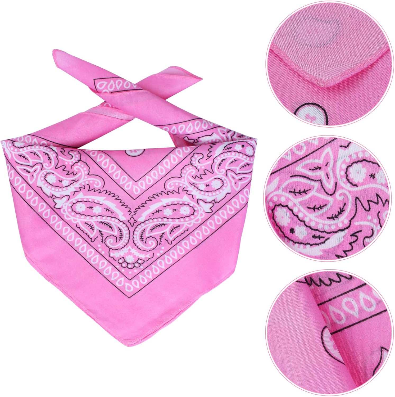 Pink Western Bandana and Hat Set for pets, featuring a stylish paisley design and soft fabric