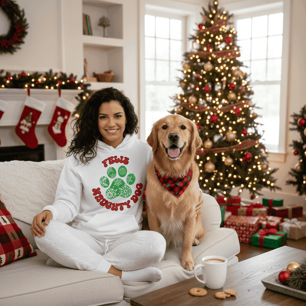 Feliz Naughty Hoodie - Funny Christmas Pet Lover Sweatshirt - Purrfect Pet Haven