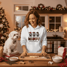 White Happy Pawlidays Hoodie Christmas Lifestyle