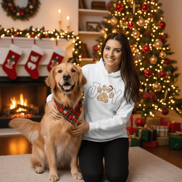 Joy Paw Hoodie - Festive Christmas Pet Lover Sweatshirt - Purrfect Pet Haven