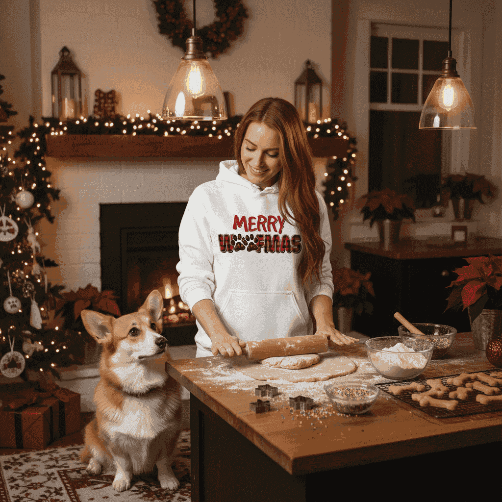 Plaid Woofmas Hoodie - Festive Christmas Dog Lover Gift - Purrfect Pet Haven