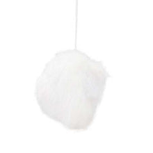 Wefulfil white plush natural cat tree hanging soft furry ball toy for cats