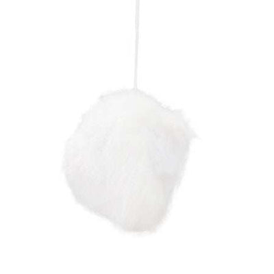 Wefulfil white plush natural cat tree hanging soft furry ball toy for cats