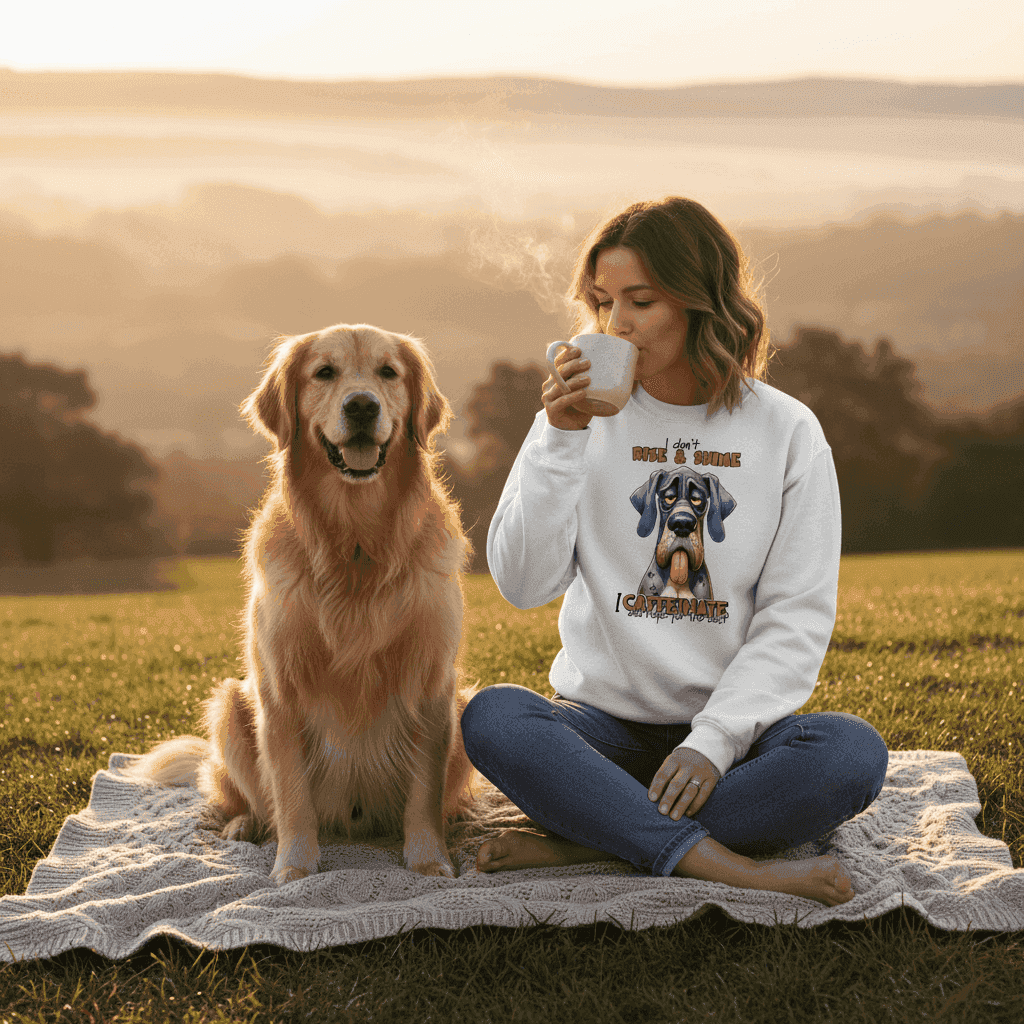 Rise n Shine Crewneck - Cozy Morning Sweatshirt - Purrfect Pet Haven