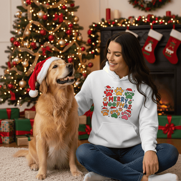 Woofmas Hoodie - Funny Christmas Dog Lover Sweatshirt - Purrfect Pet Haven