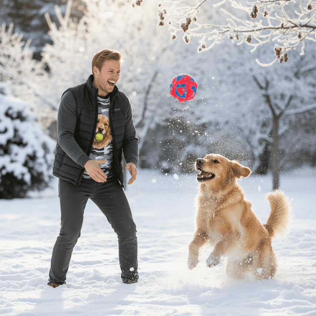 Golden Retriever Ball Tee - Playful Fetch Camo Shirt - Purrfect Pet Haven