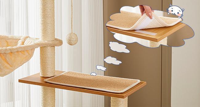 Wefulfil Cat Tree And Tower with removable soft carpet mat for easy cleaning and comfort